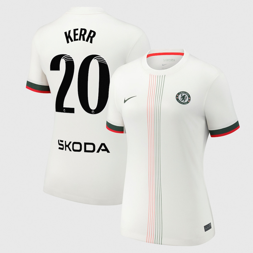 Chelsea Stores – Best Selection of chelsea wsl nike away stadium shirt 2025-26 – womens with kerr 20 printing Chelsea Gear