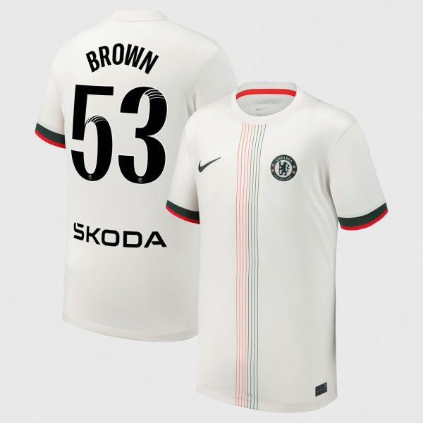 Chelsea Stores – Best Selection of chelsea wsl nike away stadium shirt 2025-26 – youth with brown 53 printing Chelsea Gear