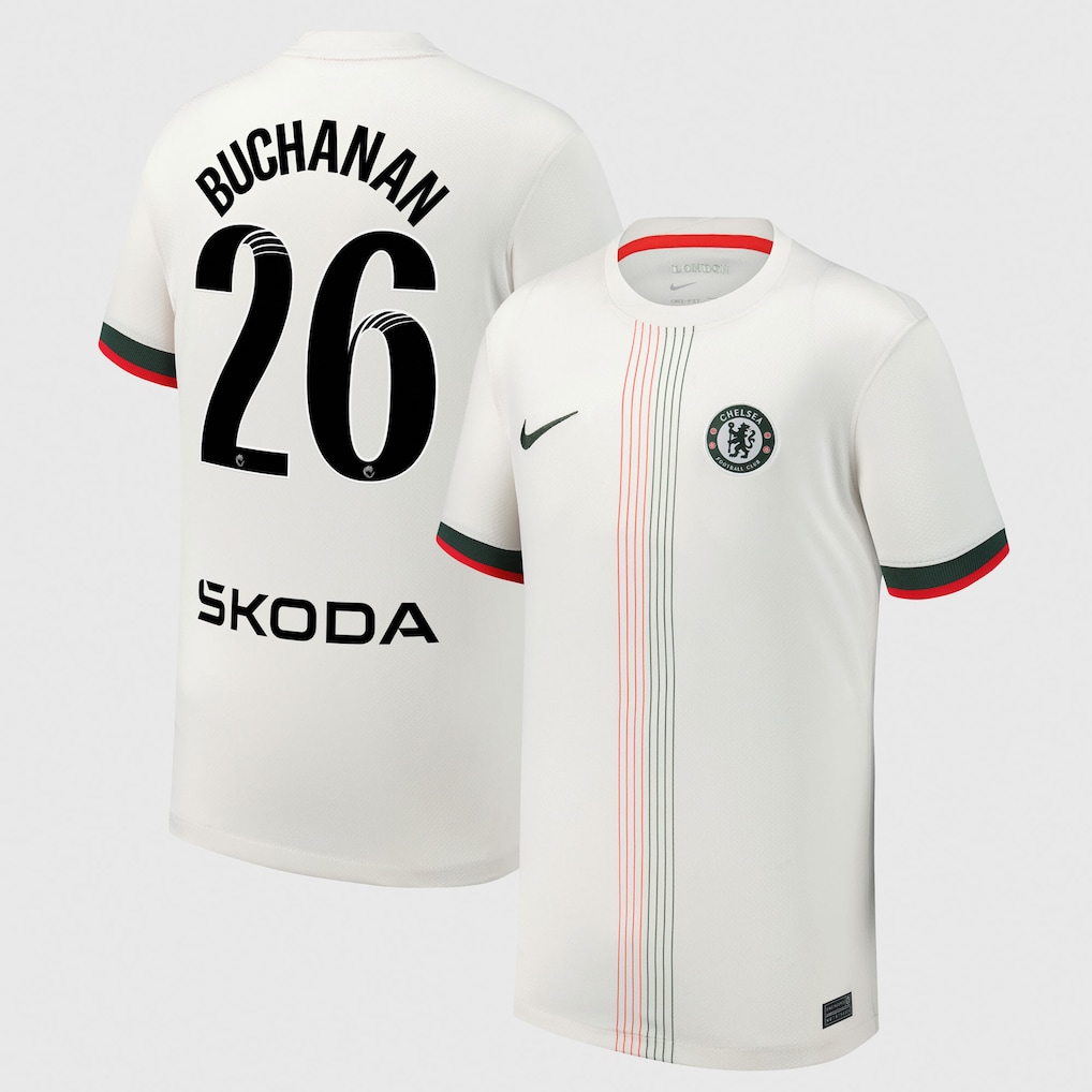Chelsea Stores – Best Selection of chelsea wsl nike away stadium shirt 2025-26 – youth with buchanan 26 printing Chelsea Gear