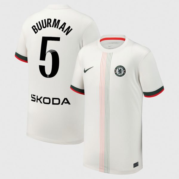 Chelsea Stores – Best Selection of chelsea wsl nike away stadium shirt 2025-26 – youth with buurman 5 printing Chelsea Gear
