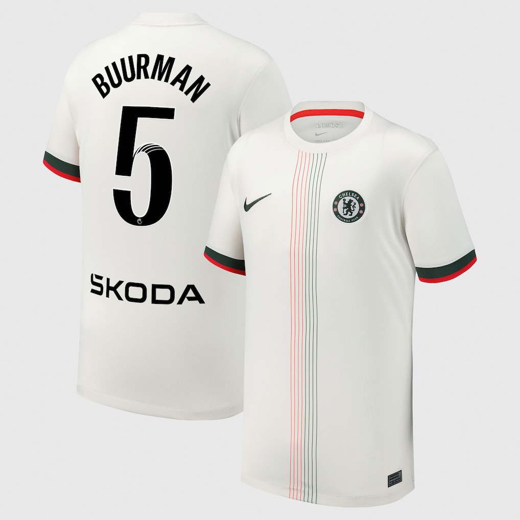 Chelsea Stores – Best Selection of chelsea wsl nike away stadium shirt 2025-26 – youth with buurman 5 printing Chelsea Gear