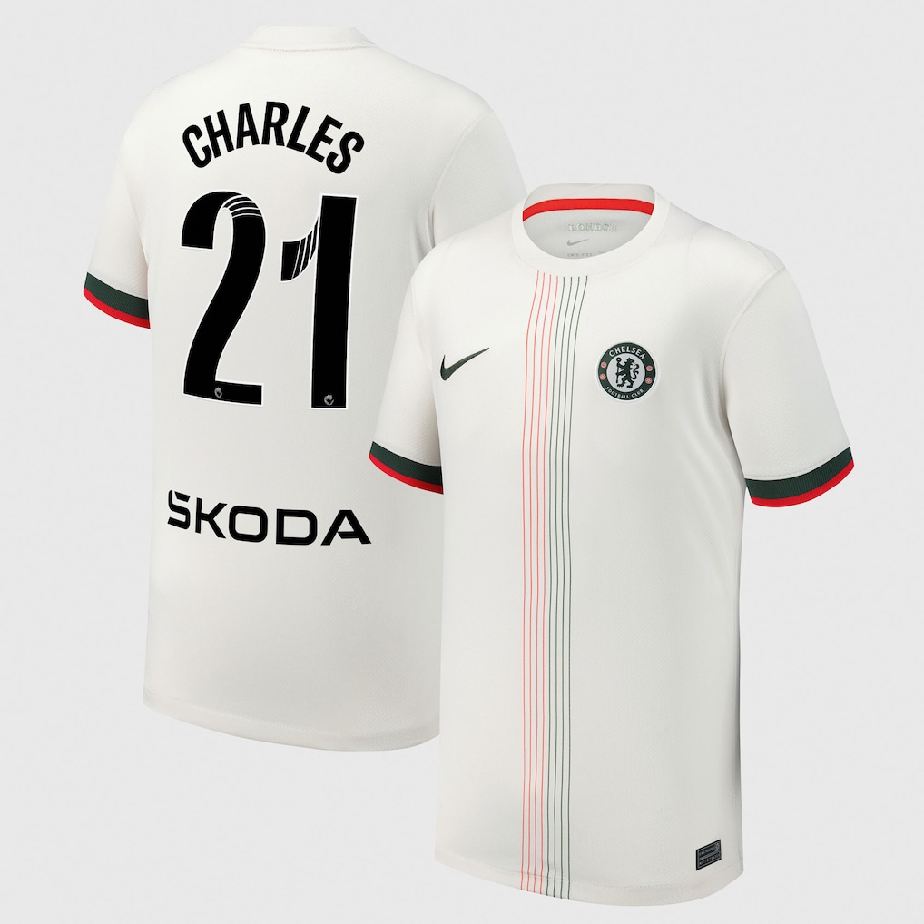 Chelsea Stores – Best Selection of chelsea wsl nike away stadium shirt 2025-26 – youth with charles 21 printing Chelsea Gear