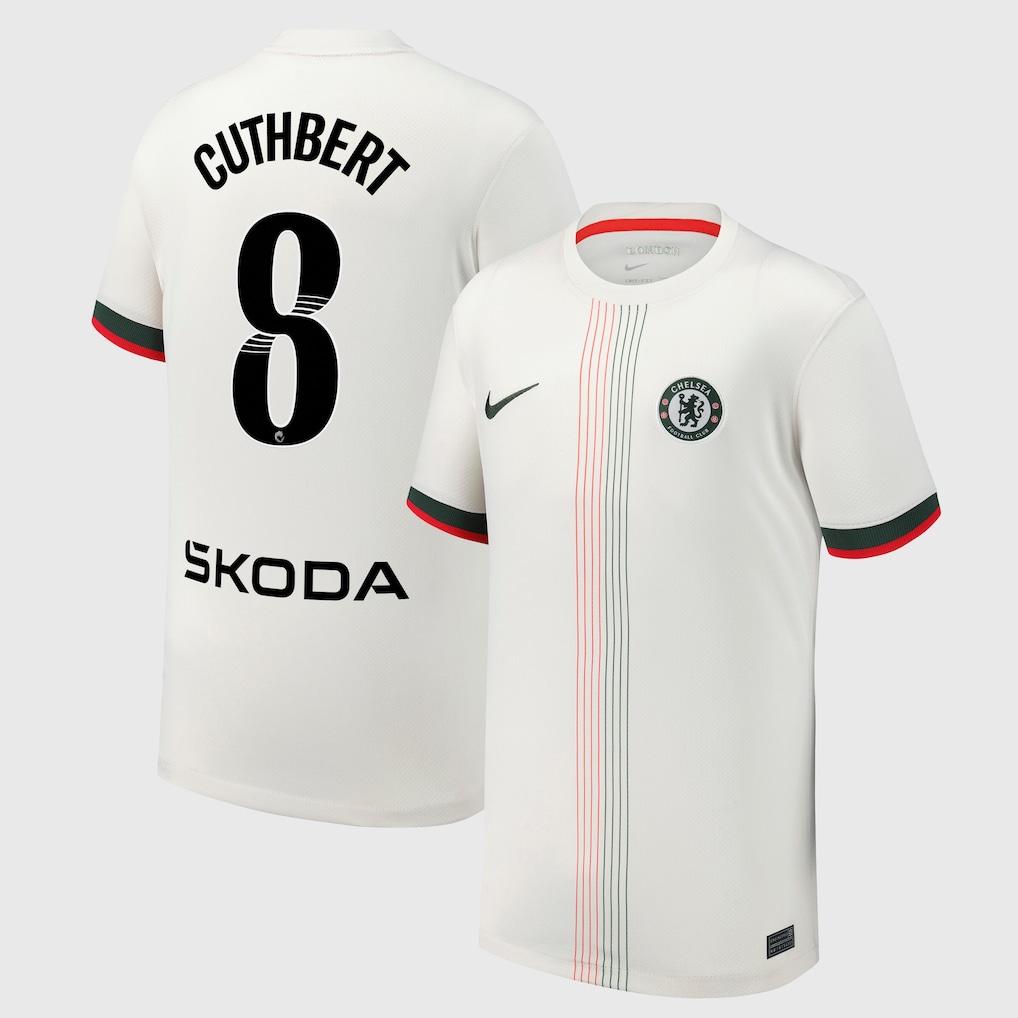 Chelsea Stores – Best Selection of chelsea wsl nike away stadium shirt 2025-26 – youth with cuthbert 8 printing Chelsea Gear