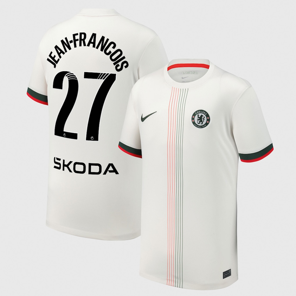 Chelsea Stores – Best Selection of chelsea wsl nike away stadium shirt 2025-26 – youth with jean-francois 27 printing Chelsea Gear