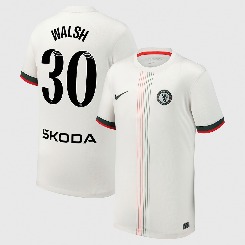 Chelsea Stores – Best Selection of chelsea wsl nike away stadium shirt 2025-26 – youth with walsh 30 printing Chelsea Gear