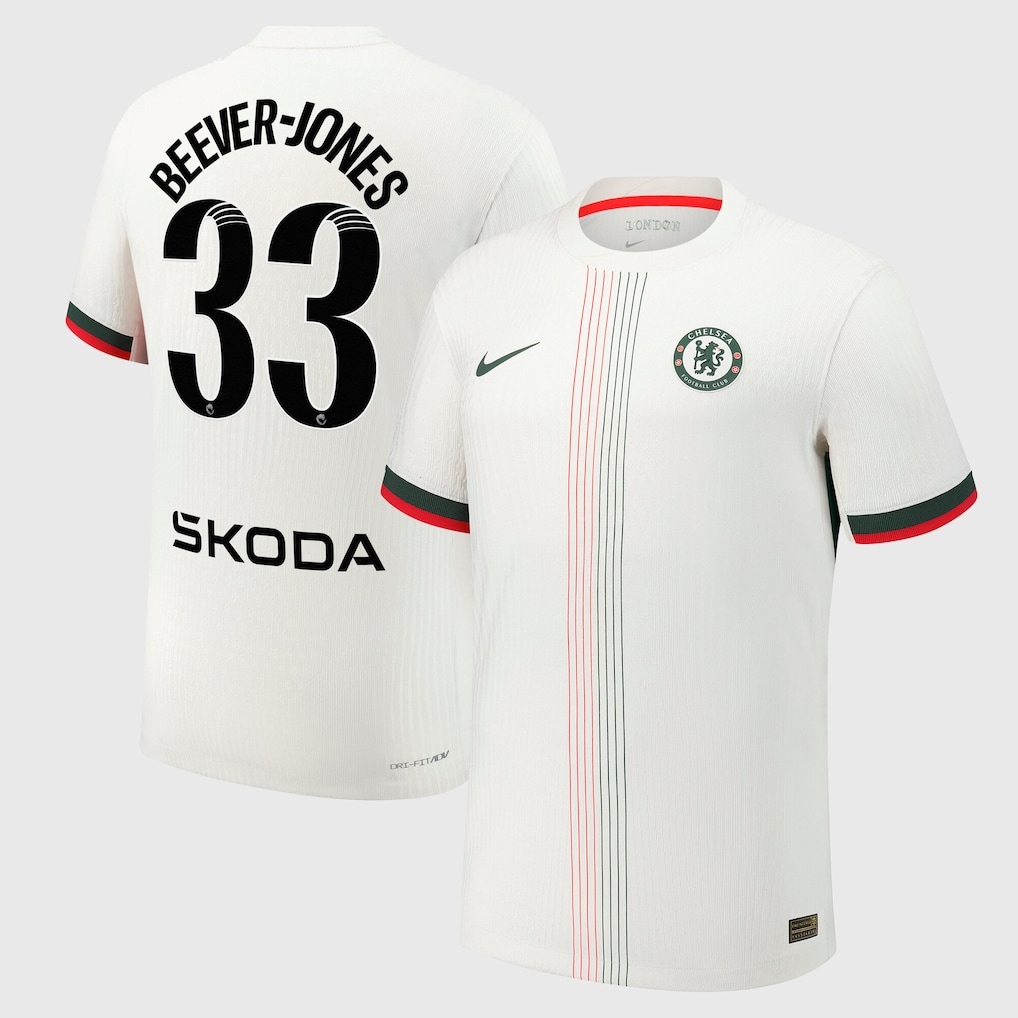 Chelsea Stores – Best Selection of chelsea wsl nike dri-fit adv away match shirt 2025-26 with beever-jones 33 printing Chelsea Gear