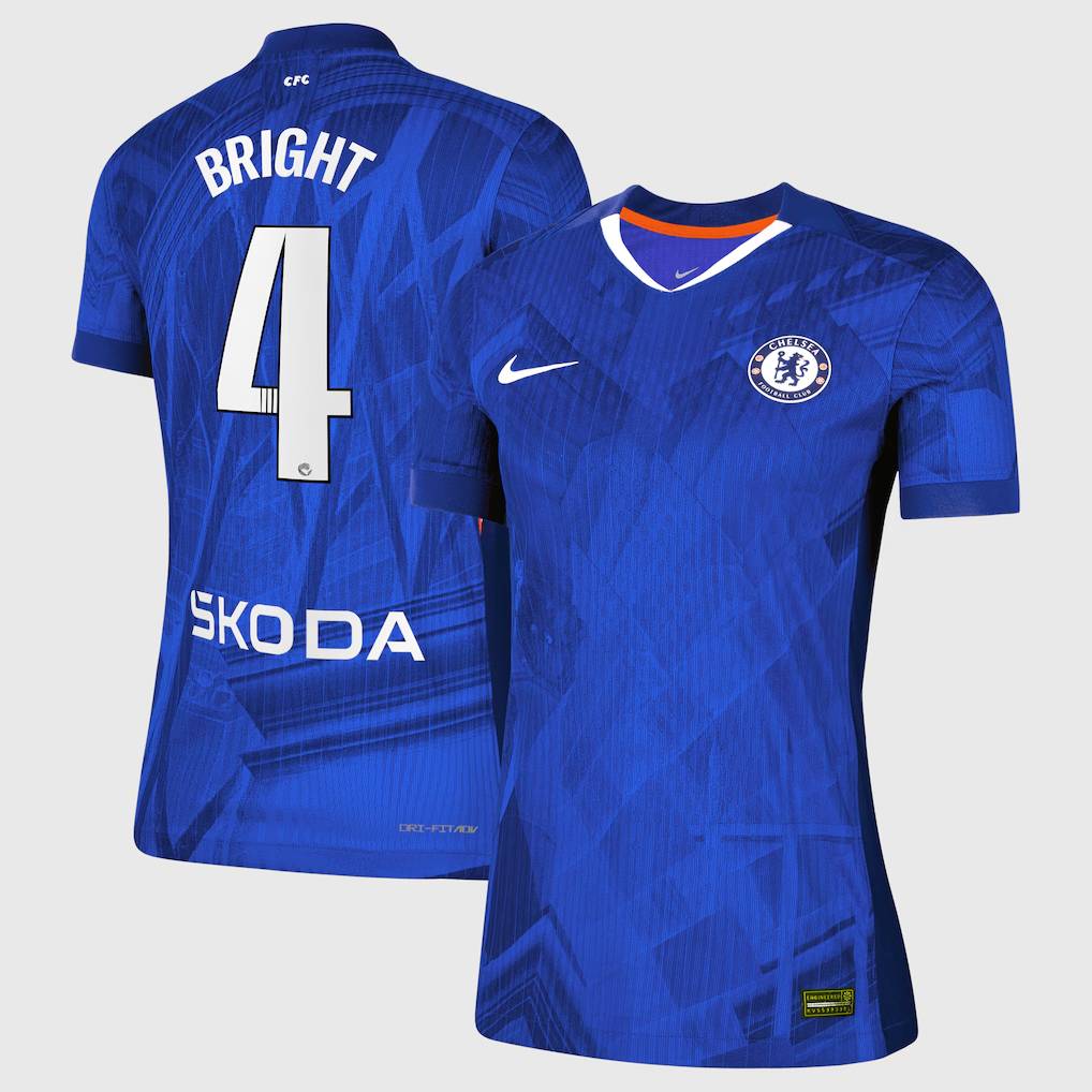 Chelsea Stores – Best Selection of chelsea wsl nike dri-fit adv home match shirt 2025-26 – womens with bright 4 printing Chelsea Gear