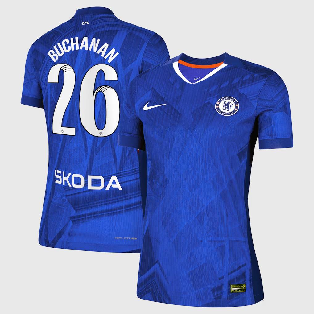 Chelsea Stores – Best Selection of chelsea wsl nike dri-fit adv home match shirt 2025-26 – womens with buchanan 26 printing Chelsea Gear