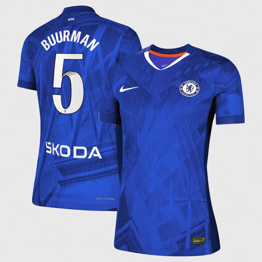 Chelsea Stores – Best Selection of chelsea wsl nike dri-fit adv home match shirt 2025-26 – womens with buurman 5 printing Chelsea Gear