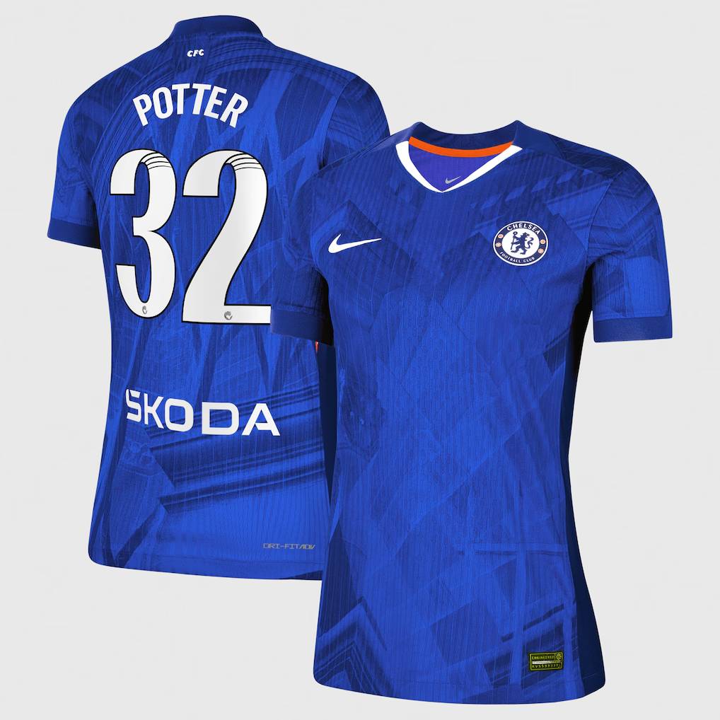 Chelsea Stores – Best Selection of chelsea wsl nike dri-fit adv home match shirt 2025-26 – womens with potter 32 printing Chelsea Gear