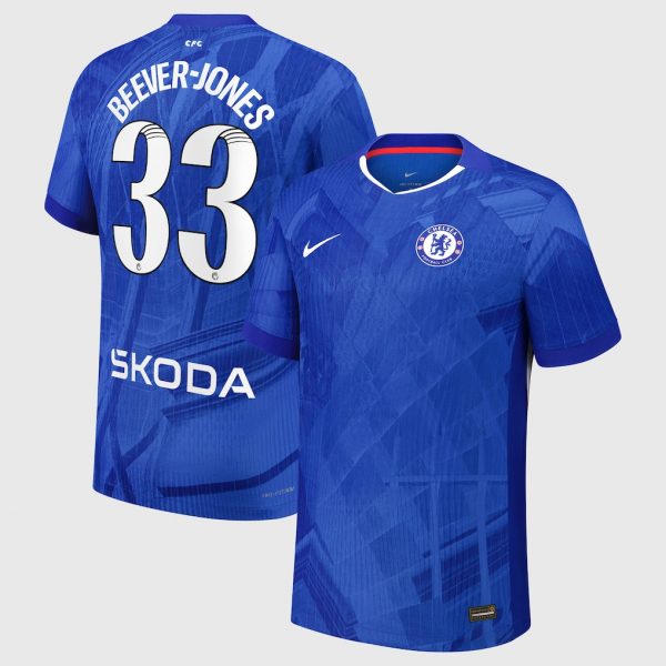 Chelsea Stores – Best Selection of chelsea wsl nike dri-fit adv home match shirt 2025-26 – youth with beever-jones 33 printing Chelsea Gear
