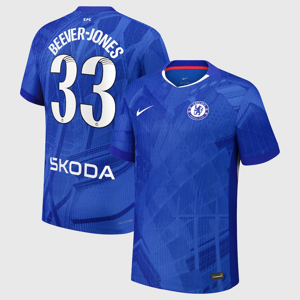 Chelsea Stores – Best Selection of chelsea wsl nike dri-fit adv home match shirt 2025-26 – youth with beever-jones 33 printing Chelsea Gear