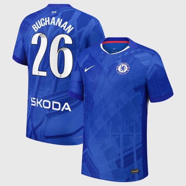 Chelsea Stores – Best Selection of chelsea wsl nike dri-fit adv home match shirt 2025-26 – youth with buchanan 26 printing Chelsea Gear