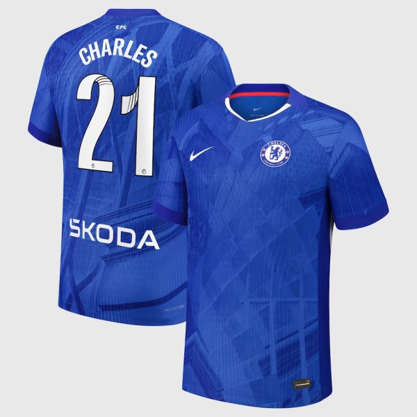 Chelsea Stores – Best Selection of chelsea wsl nike dri-fit adv home match shirt 2025-26 – youth with charles 21 printing Chelsea Gear