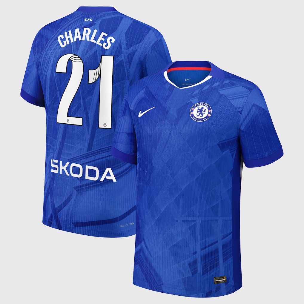Chelsea Stores – Best Selection of chelsea wsl nike dri-fit adv home match shirt 2025-26 – youth with charles 21 printing Chelsea Gear