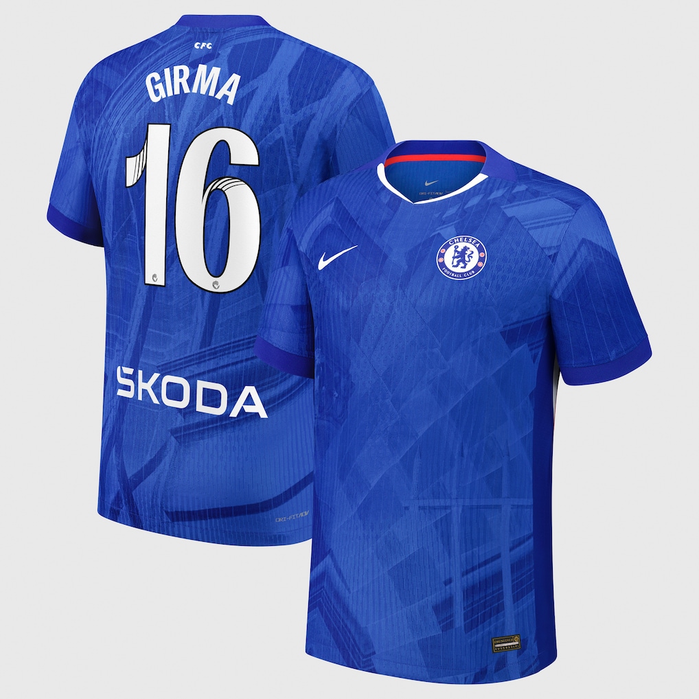 Chelsea Stores – Best Selection of chelsea wsl nike dri-fit adv home match shirt 2025-26 – youth with girma 16 printing Chelsea Gear