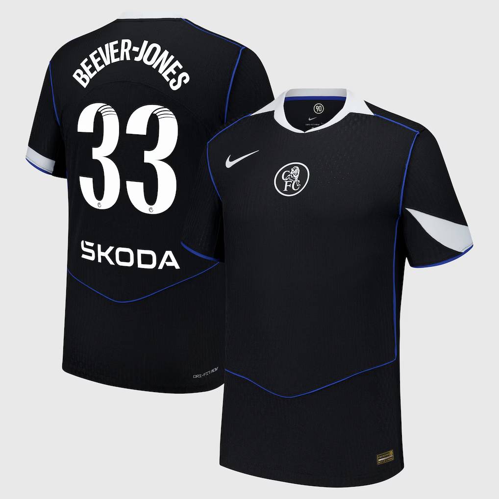 Chelsea Stores – Best Selection of chelsea wsl nike dri fit adv third match shirt 2025-26 with beever-jones 33 printing Chelsea Gear