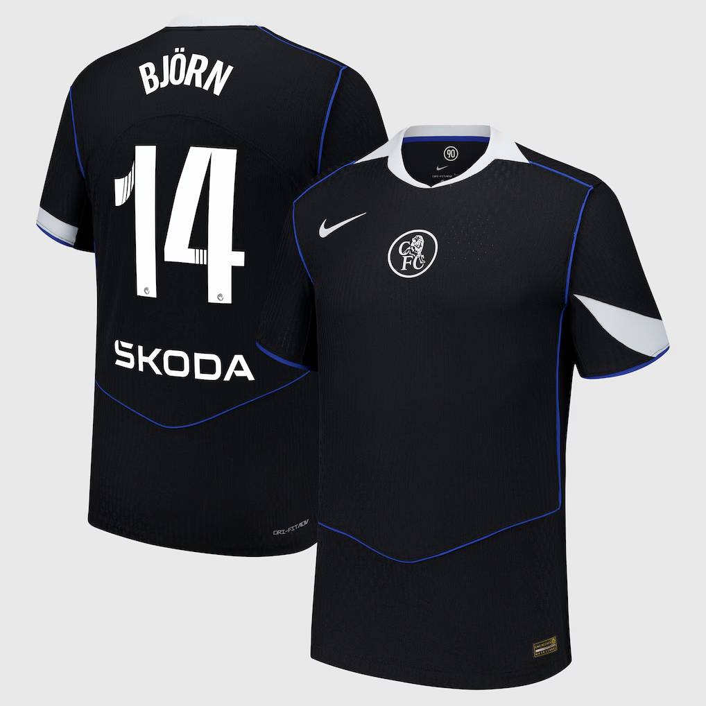 Chelsea Stores – Best Selection of chelsea wsl nike dri fit adv third match shirt 2025-26 with björn 14 printing Chelsea Gear
