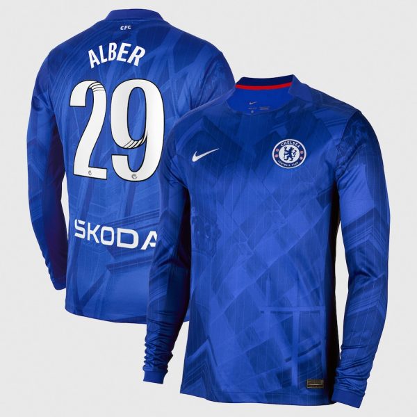 Chelsea Stores – Best Selection of chelsea wsl nike home stadium shirt 2025-26 – long sleeve with alber 29 printing Chelsea Gear