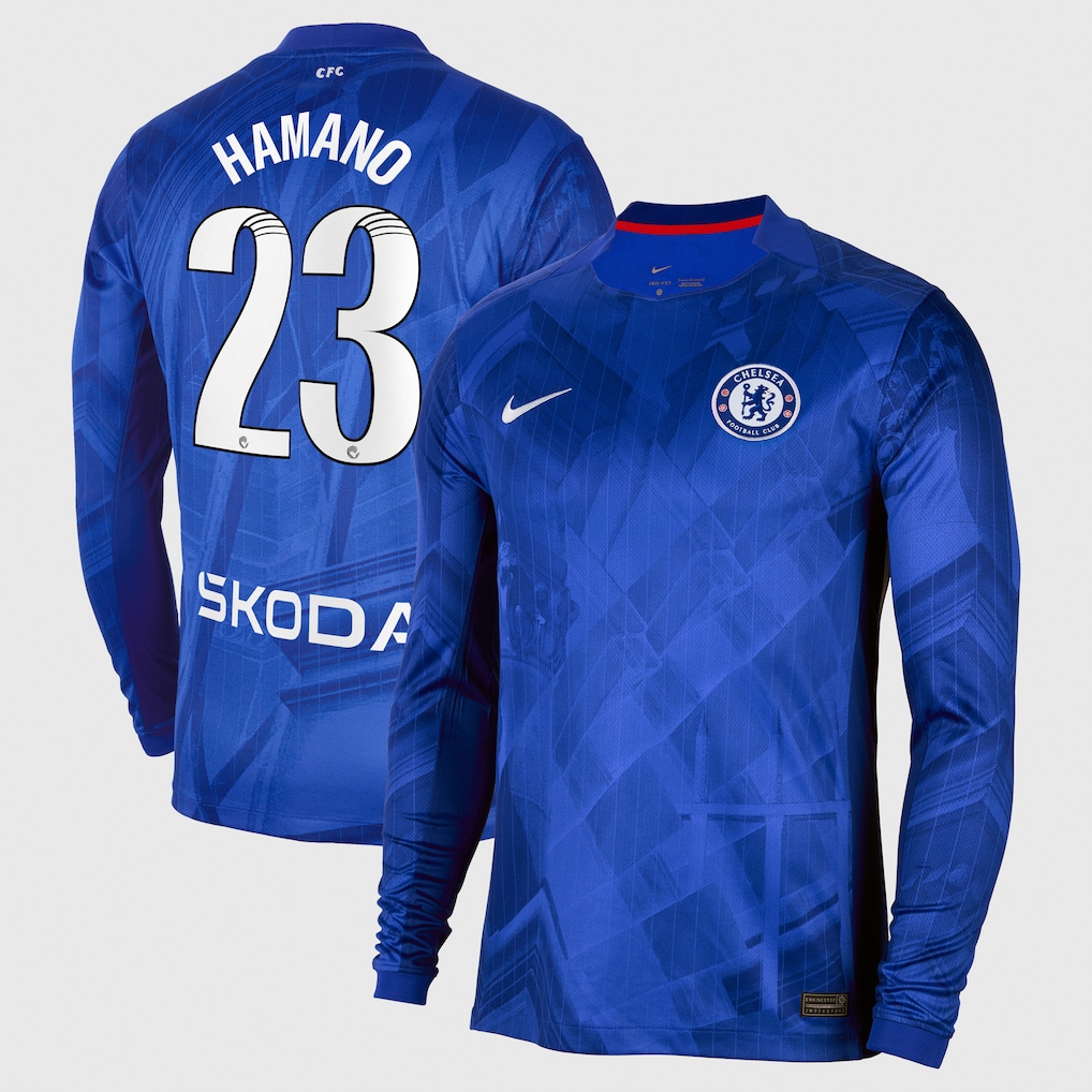 Chelsea Stores – Best Selection of chelsea wsl nike home stadium shirt 2025-26 – long sleeve with hamano 23 printing Chelsea Gear