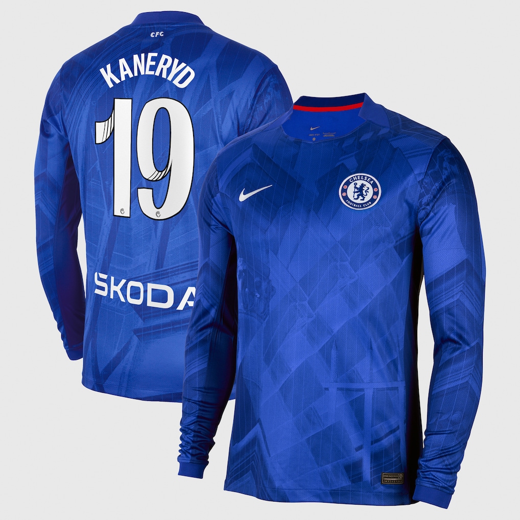 Chelsea Stores – Best Selection of chelsea wsl nike home stadium shirt 2025-26 – long sleeve with kaneryd 19 printing Chelsea Gear