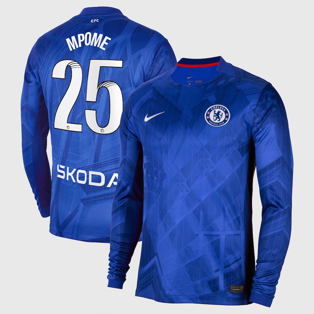 Chelsea Stores – Best Selection of chelsea wsl nike home stadium shirt 2025-26 – long sleeve with mpome 25 printing Chelsea Gear