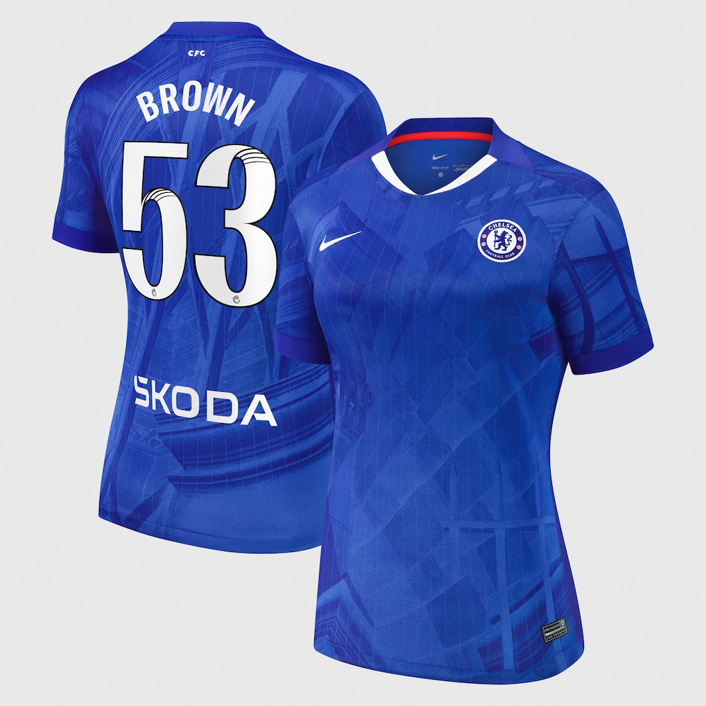 Chelsea Stores – Best Selection of chelsea wsl nike home stadium shirt 2025-26 – womens with brown 53 printing Chelsea Gear