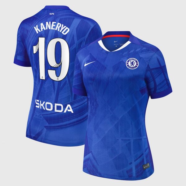 Chelsea Stores – Best Selection of chelsea wsl nike home stadium shirt 2025-26 – womens with kaneryd 19 printing Chelsea Gear