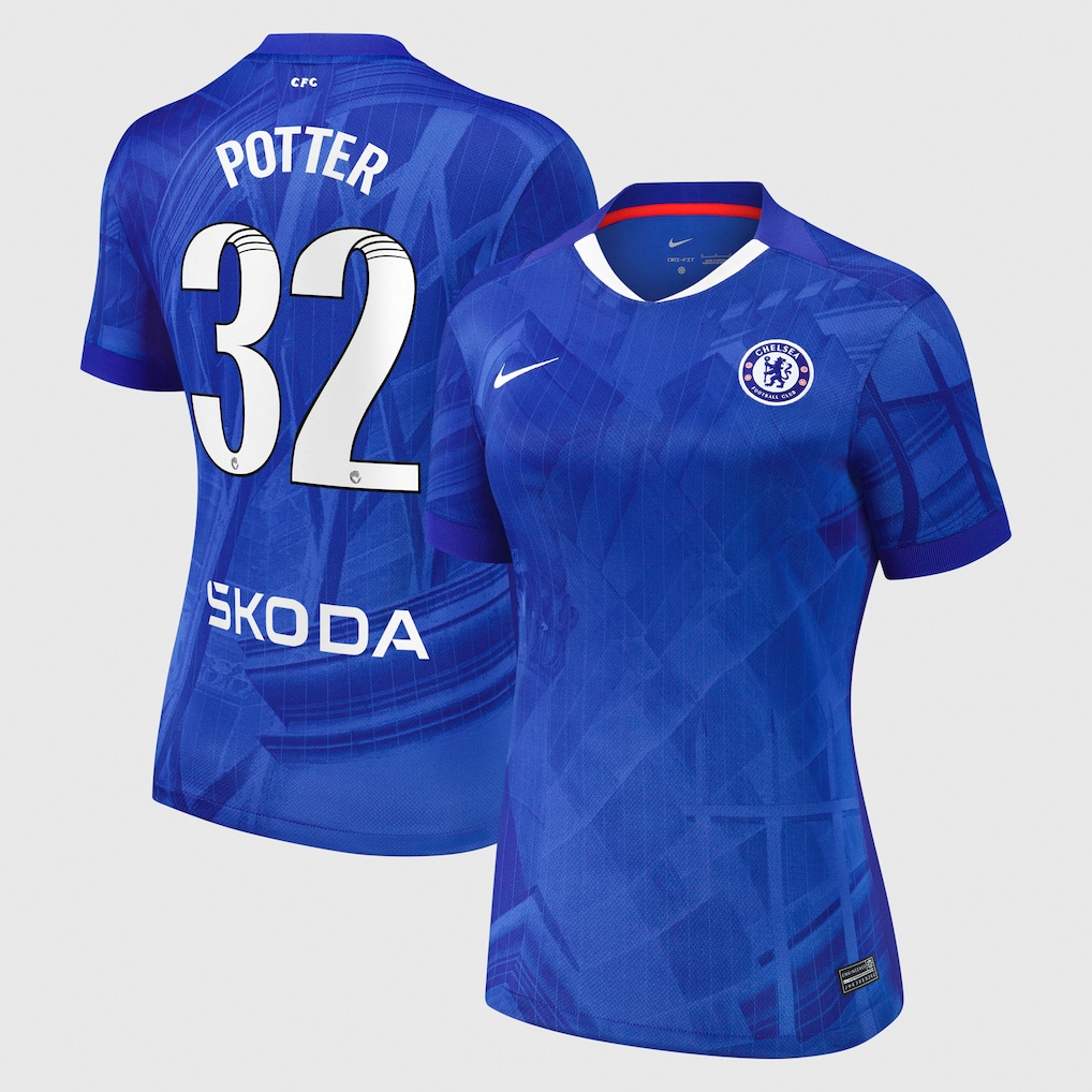 Chelsea Stores – Best Selection of chelsea wsl nike home stadium shirt 2025-26 – womens with potter 32 printing Chelsea Gear