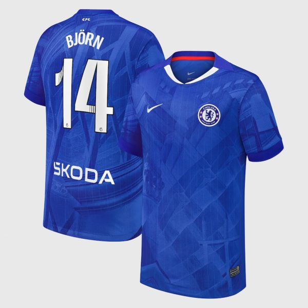 Chelsea Stores – Best Selection of chelsea wsl nike home stadium shirt 2025-26 – youth with björn 14 printing Chelsea Gear