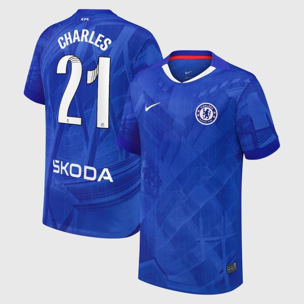 Chelsea Stores – Best Selection of chelsea wsl nike home stadium shirt 2025-26 – youth with charles 21 printing Chelsea Gear