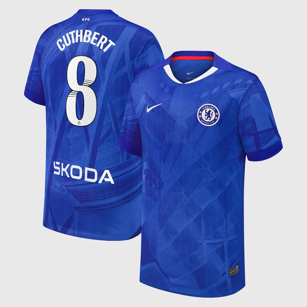 Chelsea Stores – Best Selection of chelsea wsl nike home stadium shirt 2025-26 – youth with cuthbert 8 printing Chelsea Gear