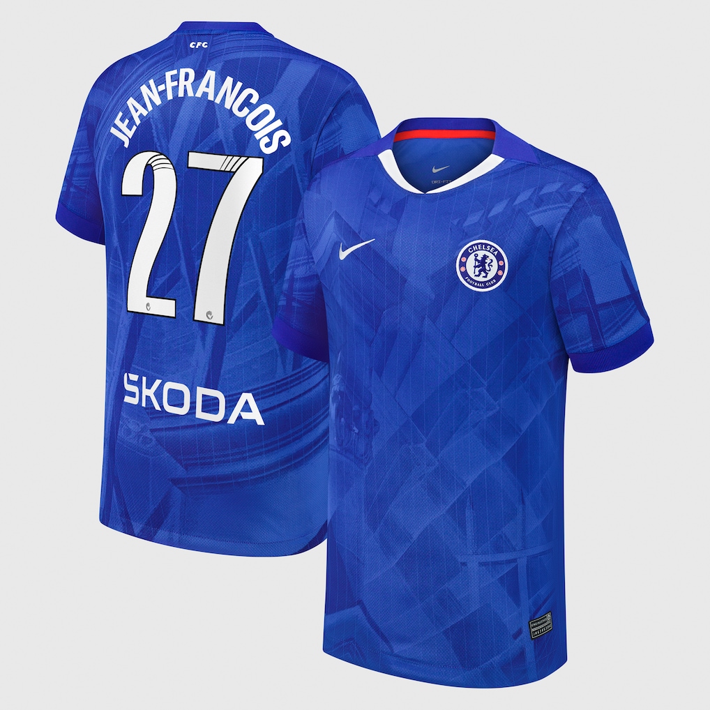 Chelsea Stores – Best Selection of chelsea wsl nike home stadium shirt 2025-26 – youth with jean-francois 27 printing Chelsea Gear