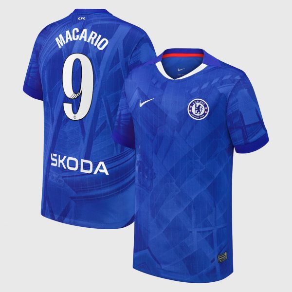 Chelsea Stores – Best Selection of chelsea wsl nike home stadium shirt 2025-26 – youth with macario 9 printing Chelsea Gear