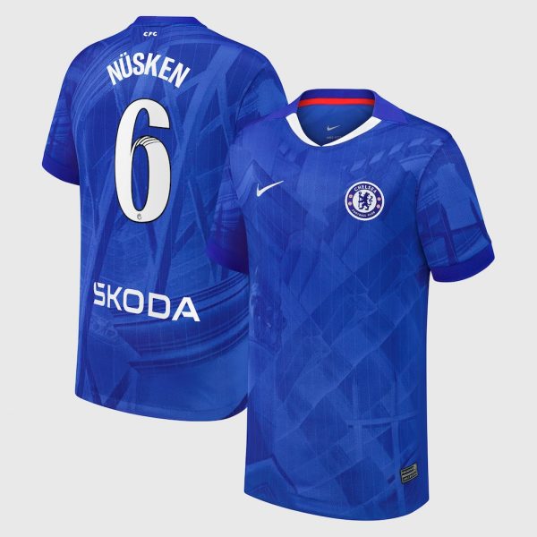 Chelsea Stores – Best Selection of chelsea wsl nike home stadium shirt 2025-26 – youth with nüsken 6 printing Chelsea Gear
