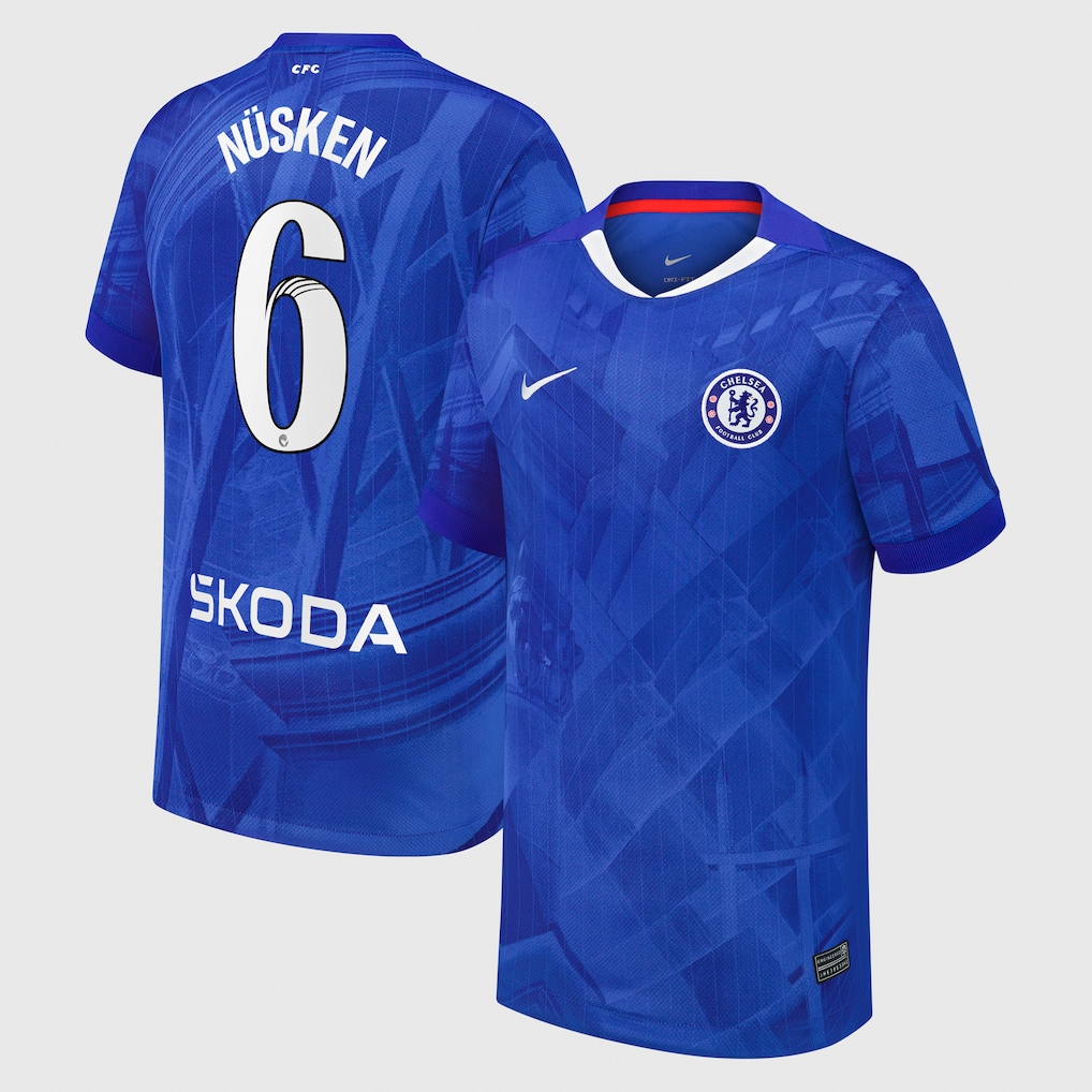 Chelsea Stores – Best Selection of chelsea wsl nike home stadium shirt 2025-26 – youth with nüsken 6 printing Chelsea Gear