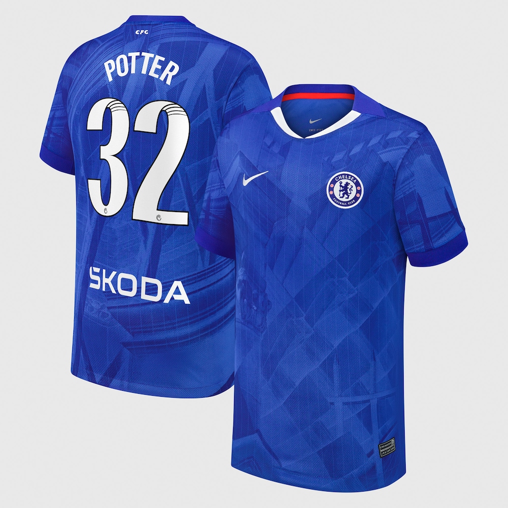 Chelsea Stores – Best Selection of chelsea wsl nike home stadium shirt 2025-26 – youth with potter 32 printing Chelsea Gear