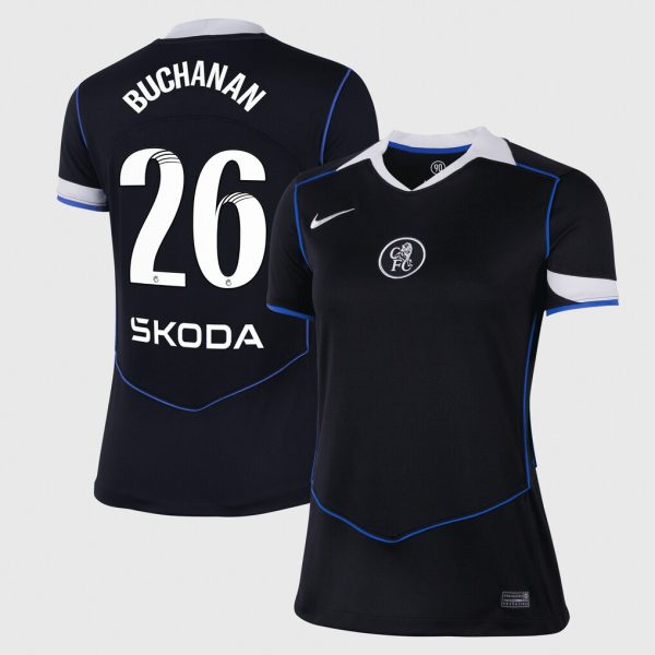 Chelsea Stores – Best Selection of chelsea wsl nike third stadium shirt 2025-26 – womens with buchanan 26 printing Chelsea Gear