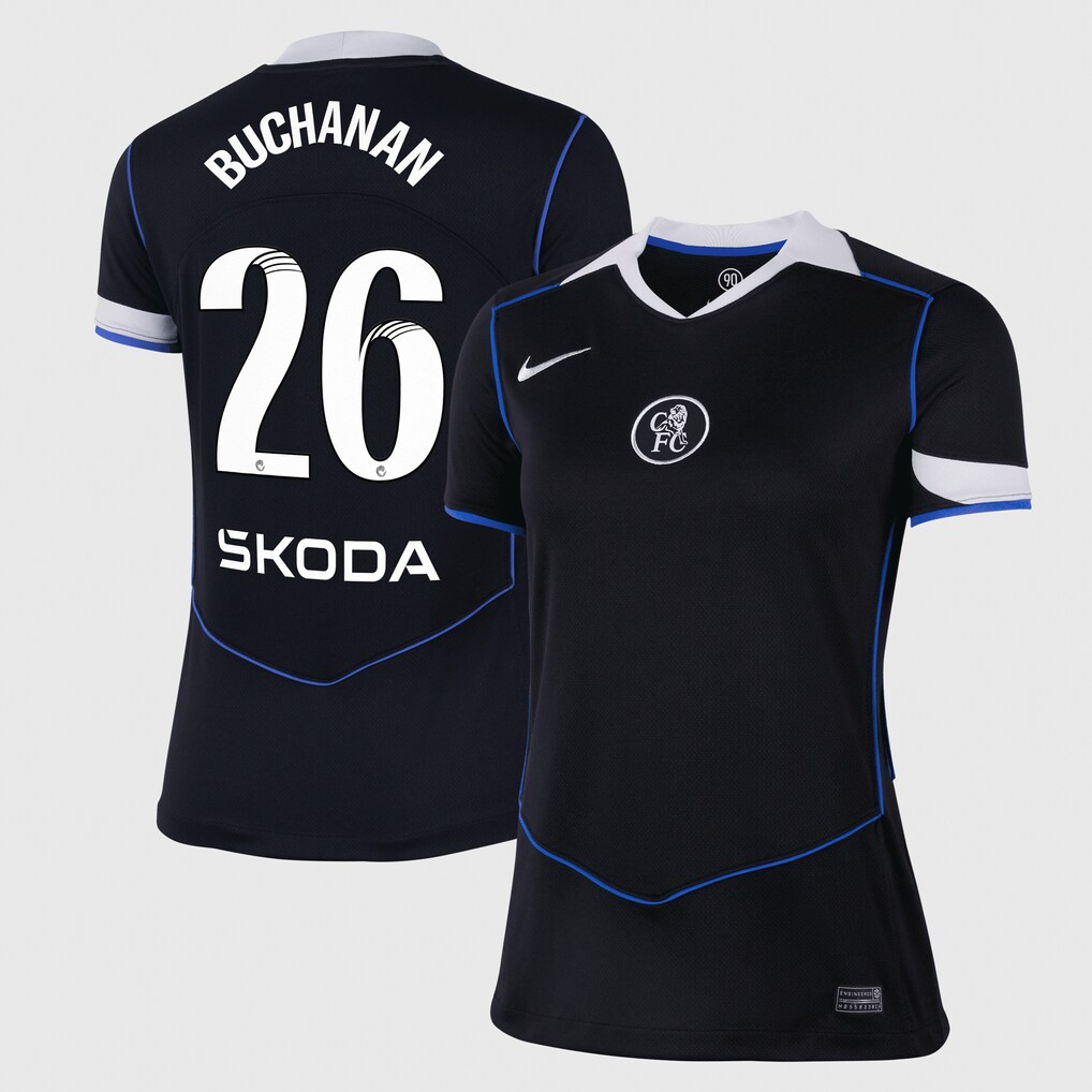 Chelsea Stores – Best Selection of chelsea wsl nike third stadium shirt 2025-26 – womens with buchanan 26 printing Chelsea Gear