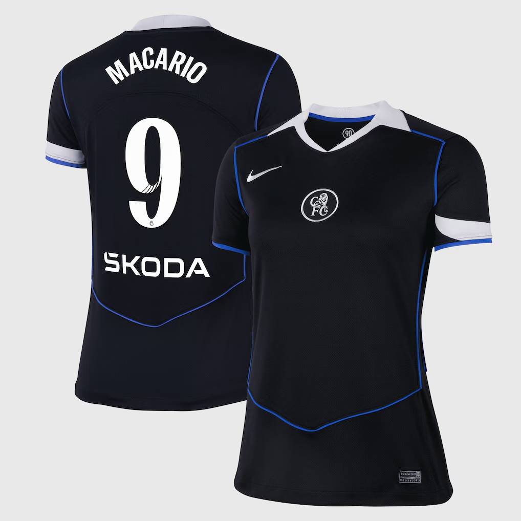 Chelsea Stores – Best Selection of chelsea wsl nike third stadium shirt 2025-26 – womens with macario 9 printing Chelsea Gear