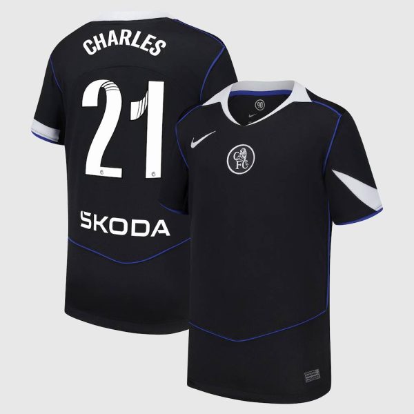 Chelsea Stores – Best Selection of chelsea wsl nike third stadium shirt 2025-26 – youth with charles 21 printing Chelsea Gear